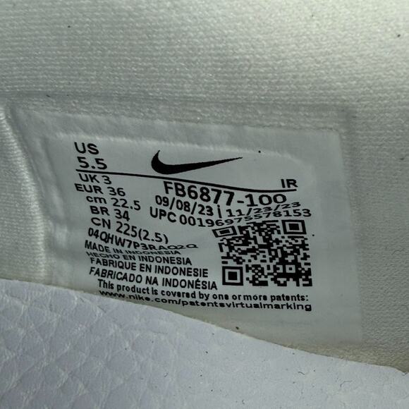 Nike Cortez 23 Premium White-White "All White" Womens Sz 5.5 FB6877-100 - Picture 10 of 11